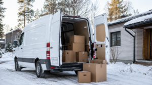 Pakettiauton renkaat talvella